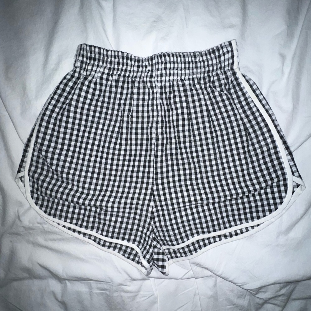 Dustan High Waisted Shorts Black White Gingham Print Princess Polly